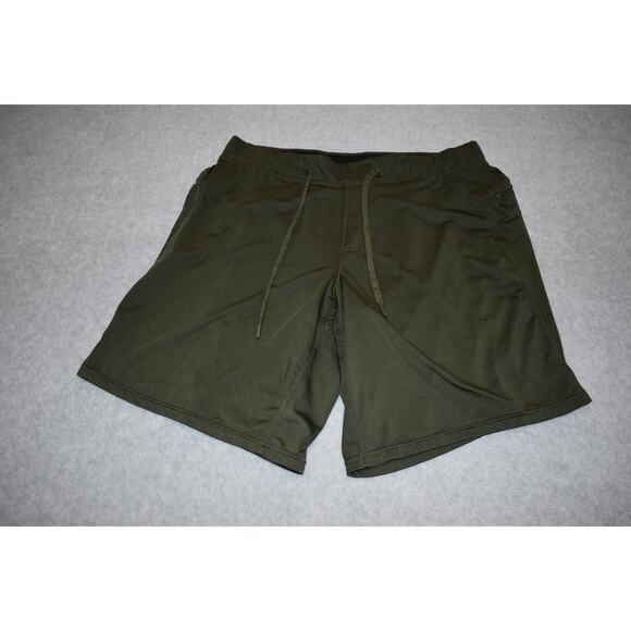 Hylete Shorts Men Size Large Above Knee Gym Workout 9" Inseam Green Draw Strings - Picture 6 of 6